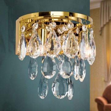 Kristāla sienas lampa CELESTE 2xG9/40W/230V zelta