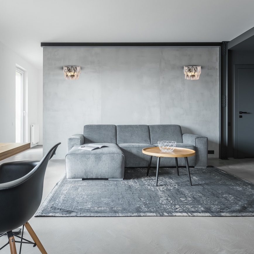 Kristāla sienas lampa CHELSEA 2xE14/40W/230V spīdīgi hromēts