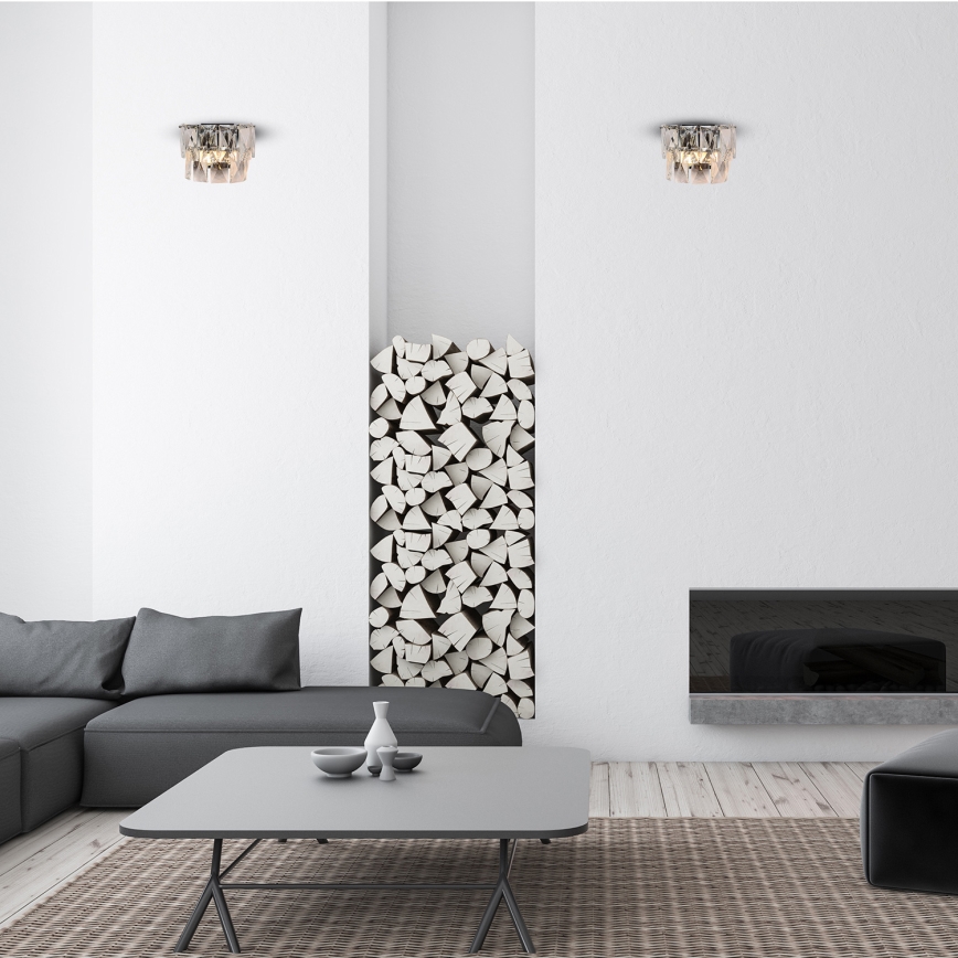 Kristāla sienas lampa CHELSEA 2xE14/40W/230V spīdīgi hromēts