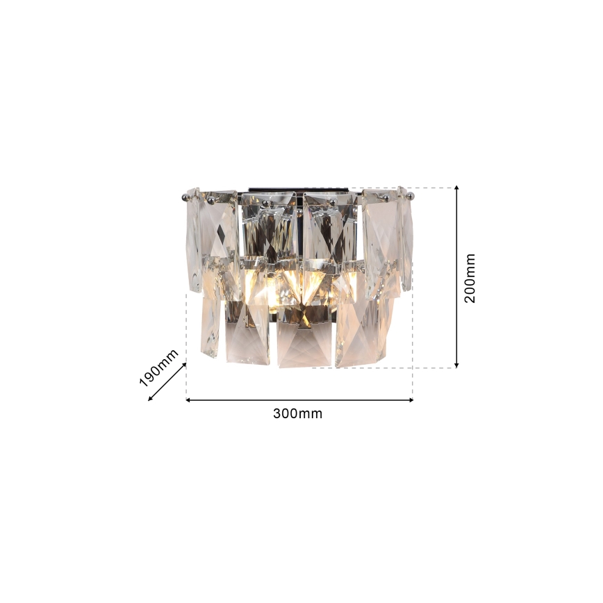 Kristāla sienas lampa CHELSEA 2xE14/40W/230V spīdīgi hromēts