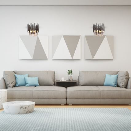 Kristāla sienas lampa MADISON 2xE14/40W/230V spīdīgi hromēts