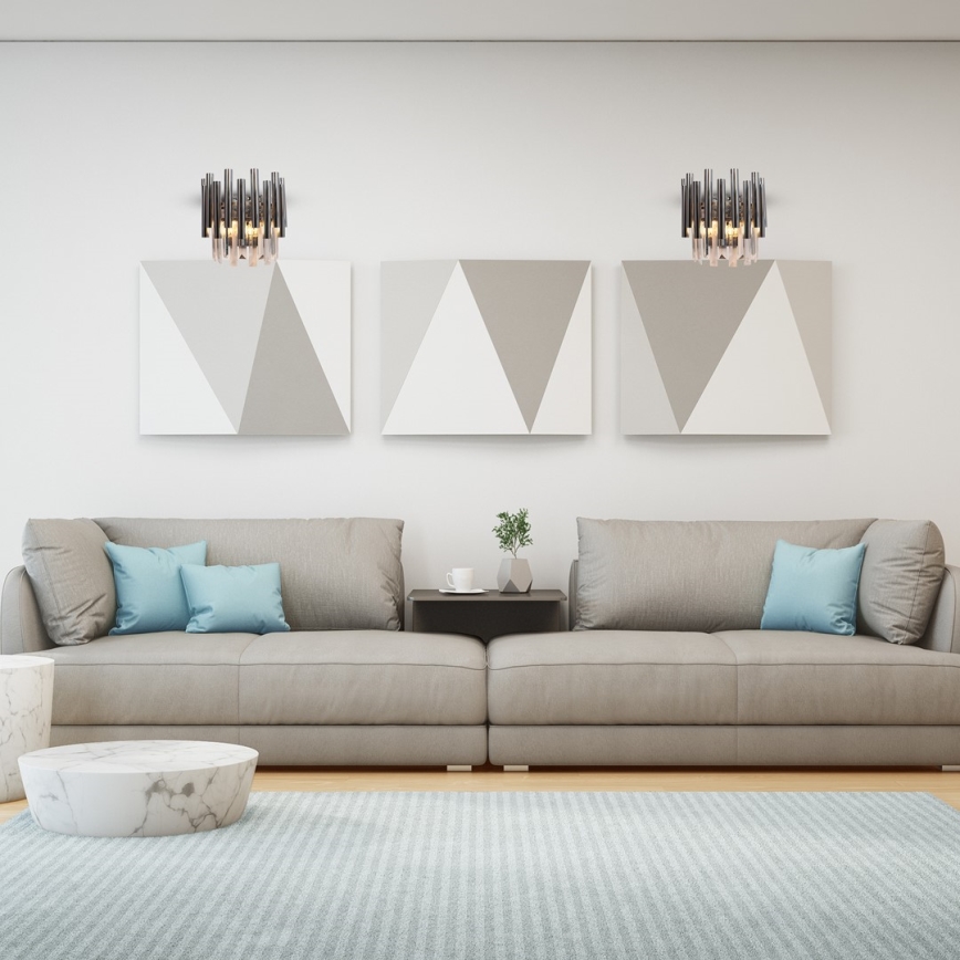 Kristāla sienas lampa MADISON 2xE14/40W/230V spīdīgi hromēts