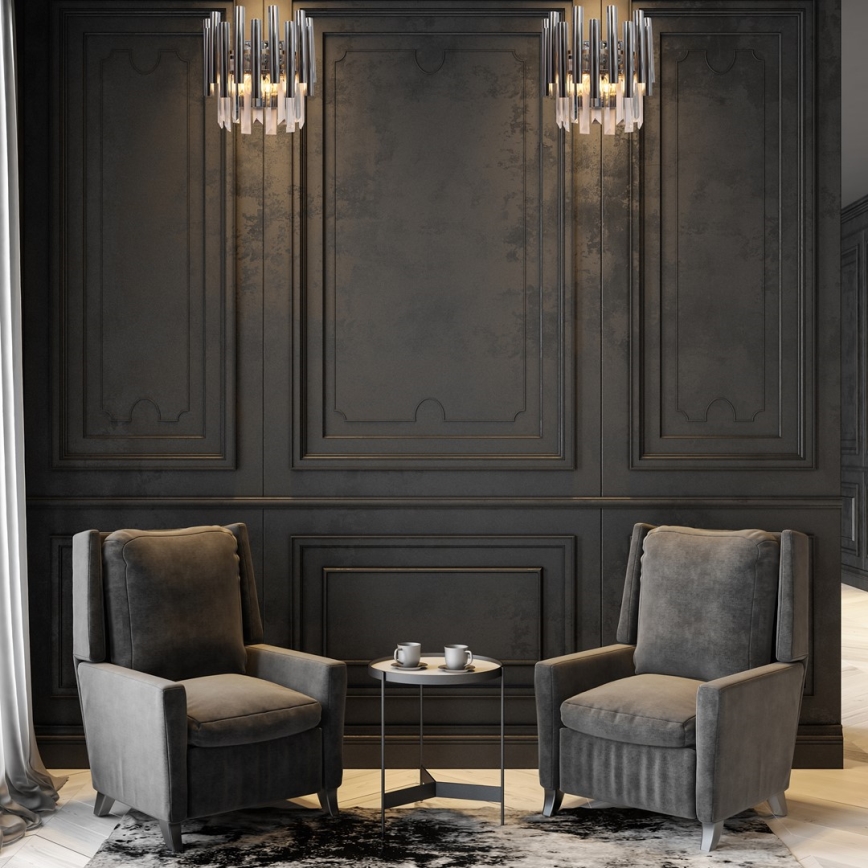 Kristāla sienas lampa MADISON 2xE14/40W/230V spīdīgi hromēts