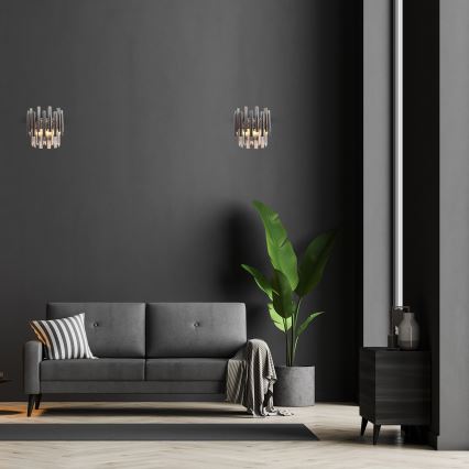 Kristāla sienas lampa MADISON 2xE14/40W/230V spīdīgi hromēts