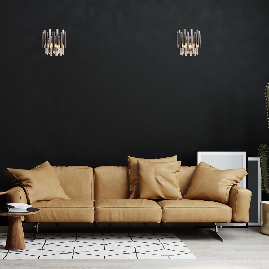 Kristāla sienas lampa MADISON 2xE14/40W/230V spīdīgi hromēts