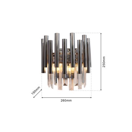 Kristāla sienas lampa MADISON 2xE14/40W/230V spīdīgi hromēts