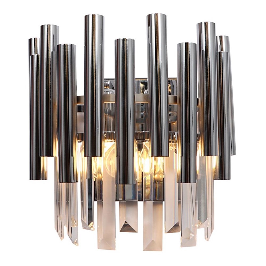 Kristāla sienas lampa MADISON 2xE14/40W/230V spīdīgi hromēts