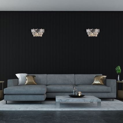Kristāla sienas lampa SELENA 2xE14/40W/230V spīdīgi hromēts
