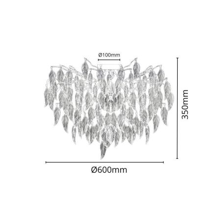 Kristāla virsapmetuma lustra 10xG9/40W/230V melna