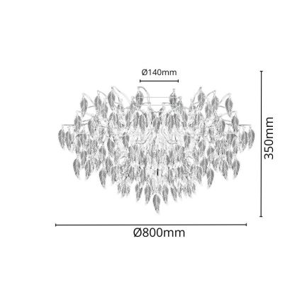 Kristāla virsapmetuma lustra 12xG9/40W/230V melna
