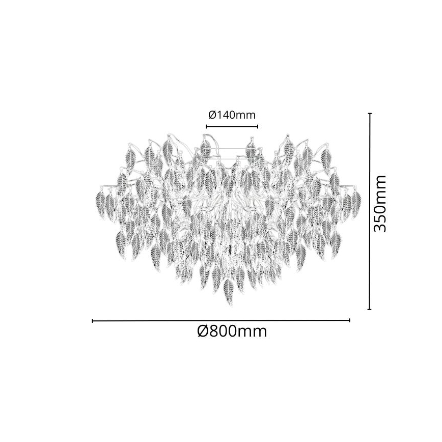 Kristāla virsapmetuma lustra 12xG9/40W/230V melna