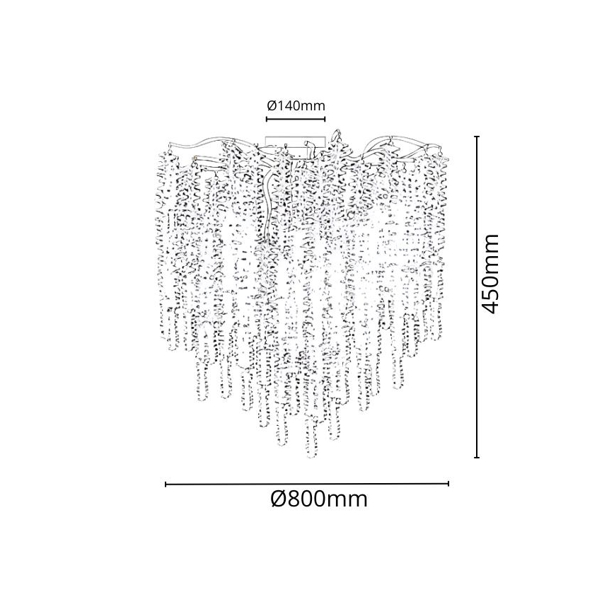 Kristāla virsapmetuma lustra 12xG9/40W/230V zelta