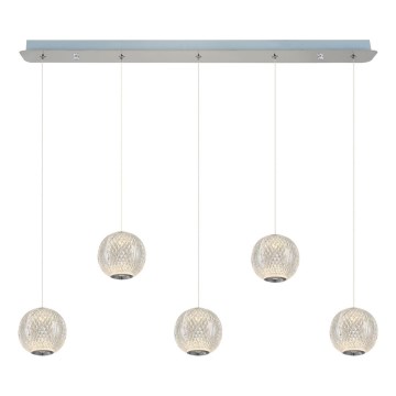 Kronas lampa uz stieples CREMONA 5xLED/5W/230V 3000K matētais hroms
