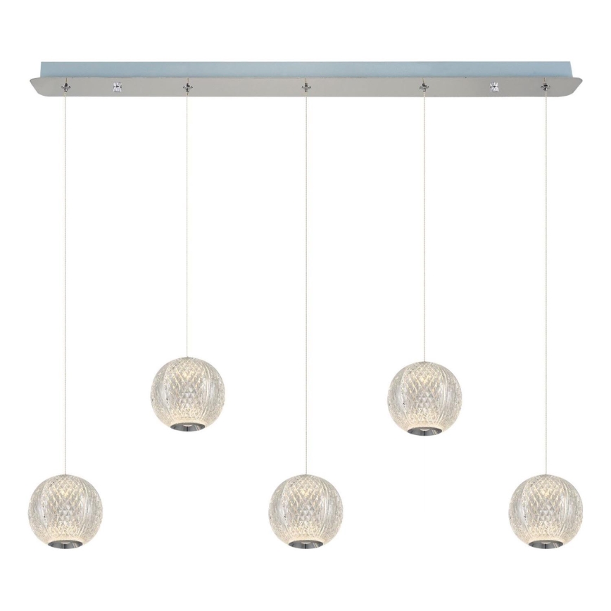 Kronas lampa uz stieples CREMONA 5xLED/5W/230V 3000K matētais hroms