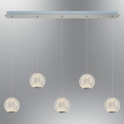 Kronas lampa uz stieples CREMONA 5xLED/5W/230V 3000K matētais hroms