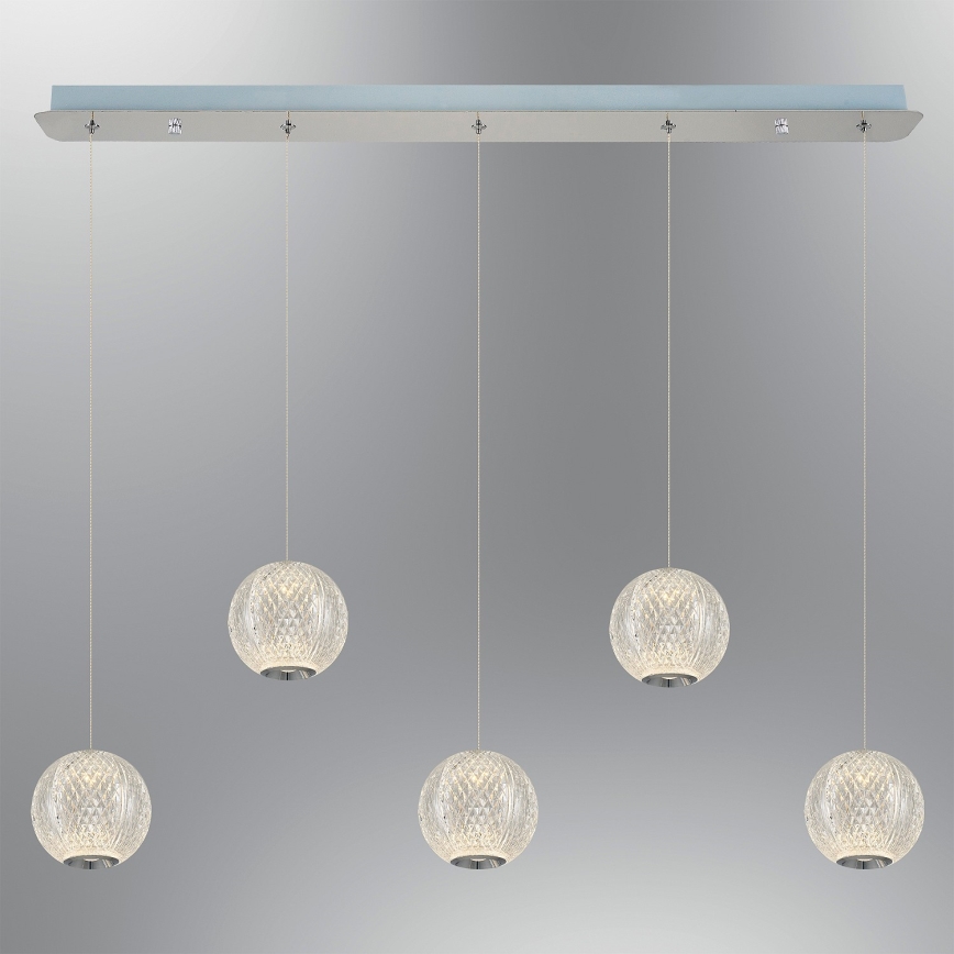 Kronas lampa uz stieples CREMONA 5xLED/5W/230V 3000K matētais hroms