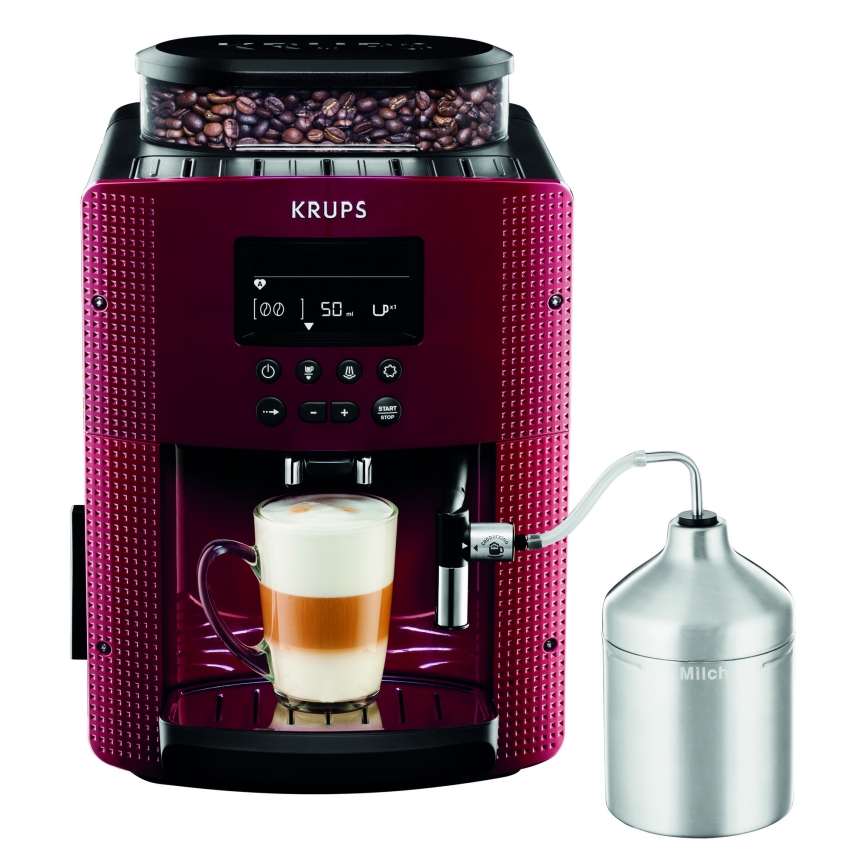 Krups - Automātiskais kafijas automāts ar piena konteineru ESSENTIAL 1450W/230V sarkana