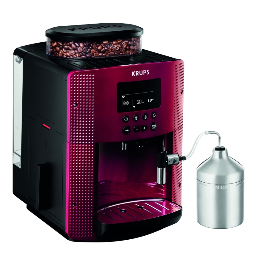 Krups - Automātiskais kafijas automāts ar piena konteineru ESSENTIAL 1450W/230V sarkana
