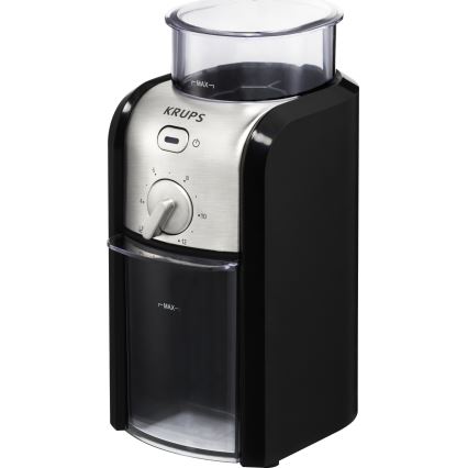 Krups - Elektriskās kafijas pupiņu dzirnaviņas 110W/230V nerūsējošs tērauds/melna