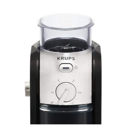 Krups - Elektriskās kafijas pupiņu dzirnaviņas 110W/230V nerūsējošs tērauds/melna