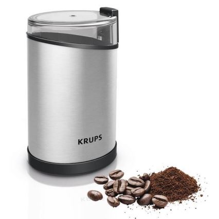 Krups - Elektriskās kafijas pupiņu dzirnaviņas 85g FAST-TOUCH 200W/230V matēts hroms
