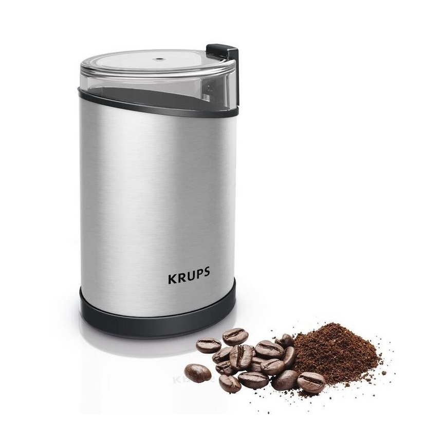 Krups - Elektriskās kafijas pupiņu dzirnaviņas 85g FAST-TOUCH 200W/230V matēts hroms