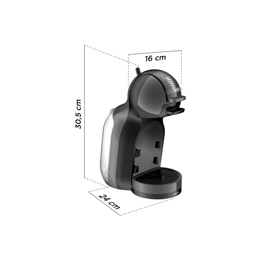 Krups - Kapsulu kafijas automāts NESCAFÉ DOLCE GUSTO MINI ME 1500W antracīta