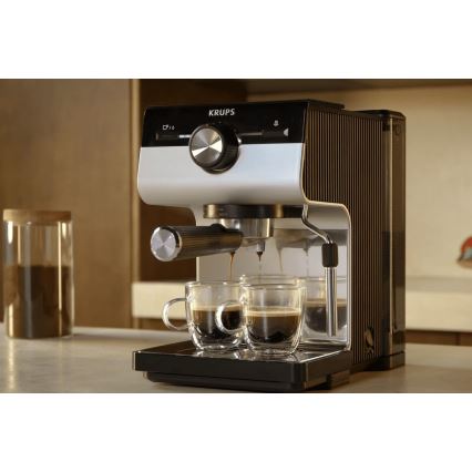 Krups - Sviras kafijas automāts divām krūzēm AUTHENTIC 1450W/230V pelēka