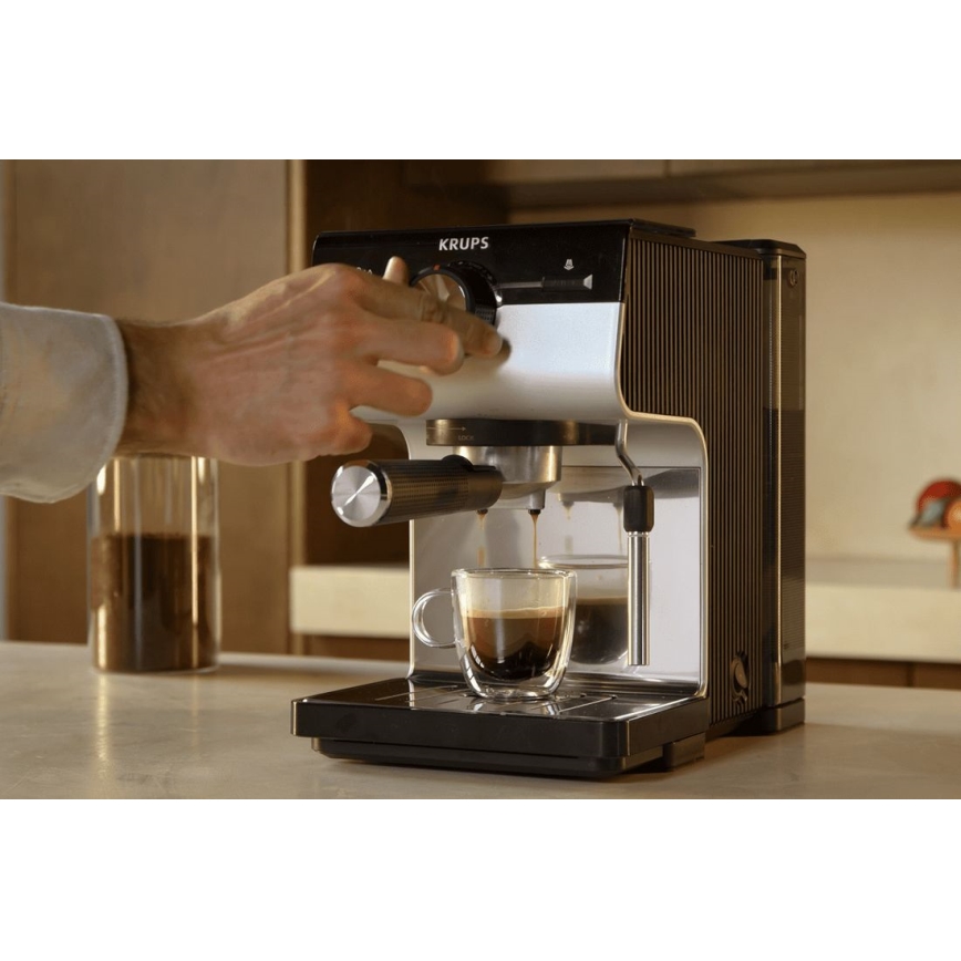 Krups - Sviras kafijas automāts divām krūzēm AUTHENTIC 1450W/230V pelēka