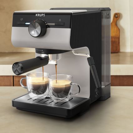 Krups - Sviras kafijas automāts divām krūzēm AUTHENTIC 1450W/230V pelēka