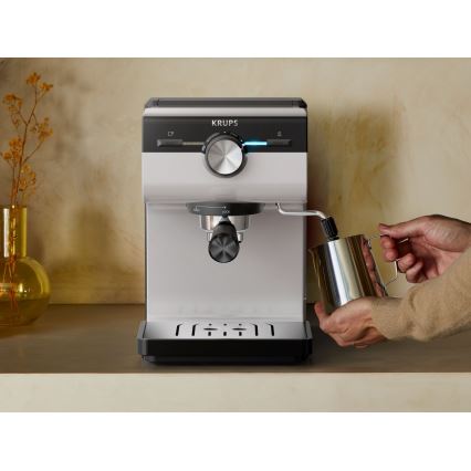 Krups - Sviras kafijas automāts divām krūzēm AUTHENTIC 1450W/230V pelēka