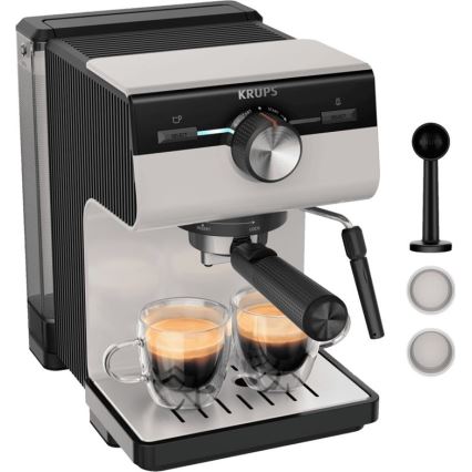 Krups - Sviras kafijas automāts divām krūzēm AUTHENTIC 1450W/230V pelēka