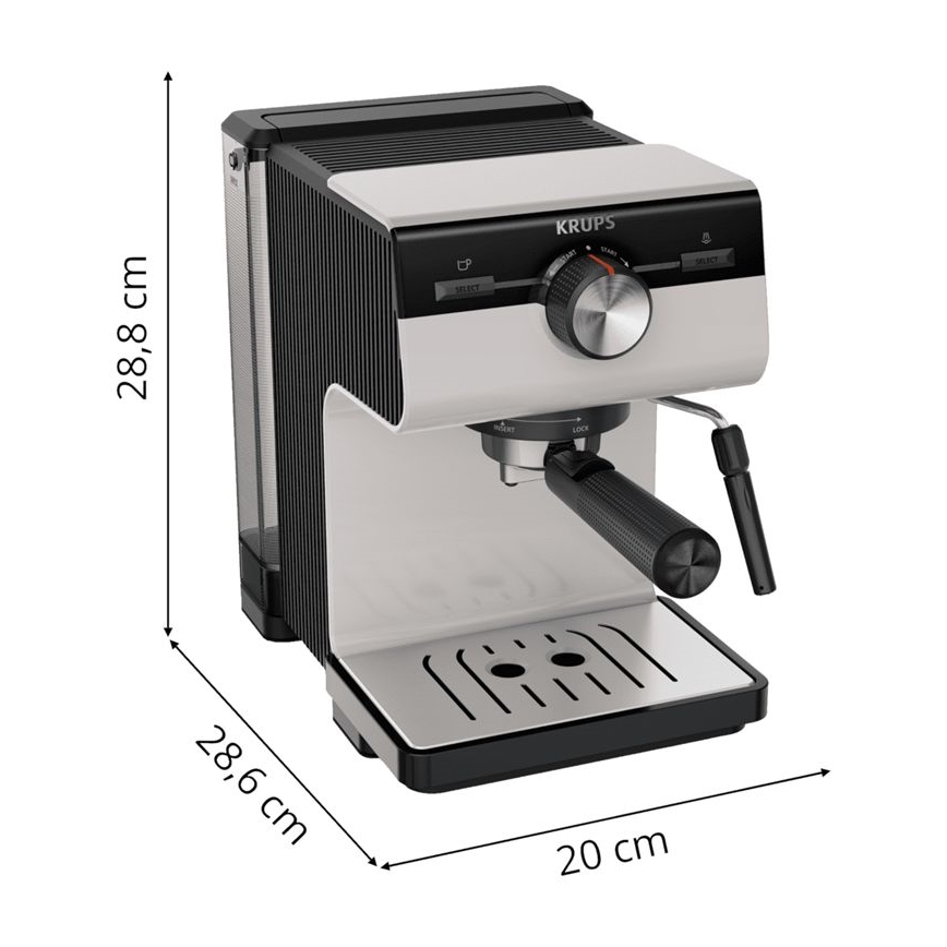 Krups - Sviras kafijas automāts divām krūzēm AUTHENTIC 1450W/230V pelēka
