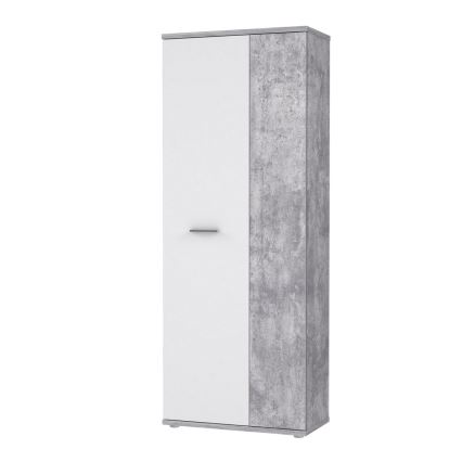Kumode/Apavu skapis SIMO balta/pelēka betons