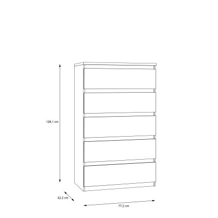 Kumode ar atvilktnēm MAO, amatnieka ozols