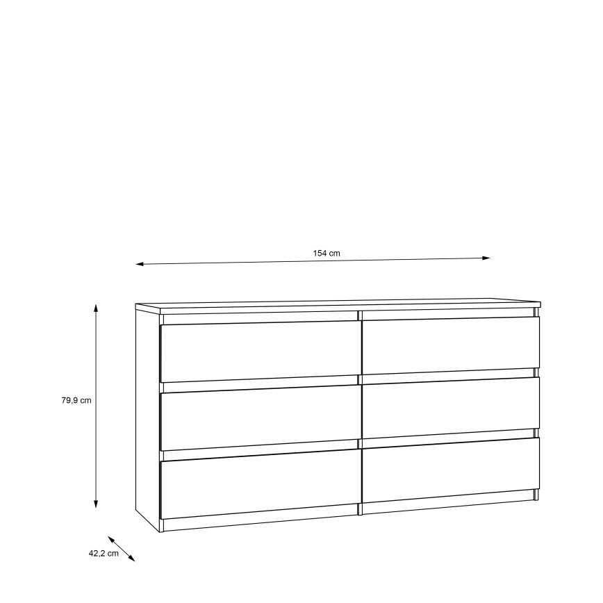 Kumode ar atvilktnēm MAO, Artisan ozols
