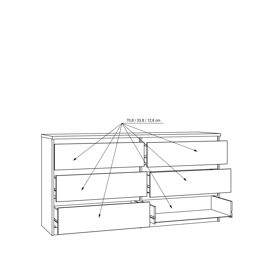 Kumode ar atvilktnēm MAO, Artisan ozols
