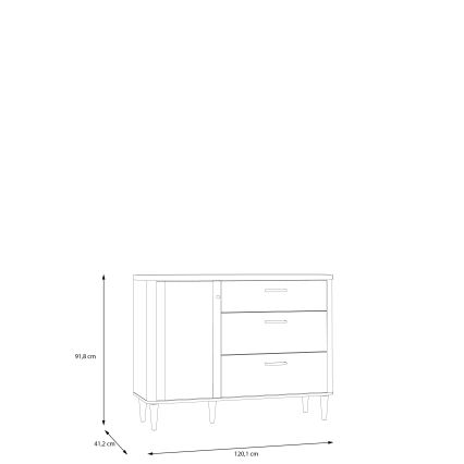 Kumode ar atvilktnēm VIRO brūna/bēša