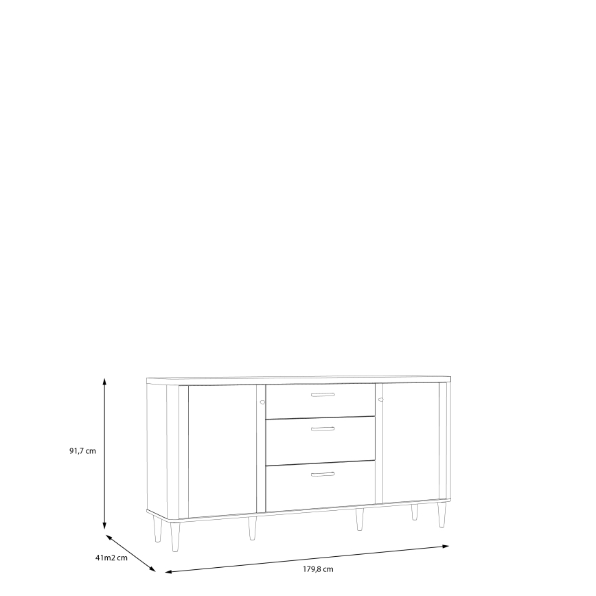 Kumode ar atvilktnēm VIRO, brūna/bēša