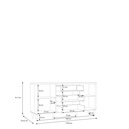 Kumode ar atvilktnēm VIRO, brūna/bēša