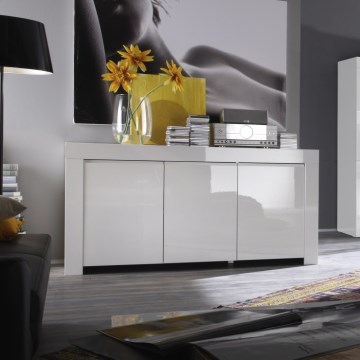 Kumode FINERA, baltā krāsā