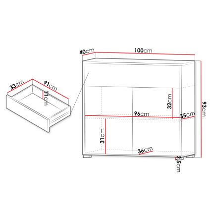 Kumode GESITA 93x100 cm, kašmīra krāsa