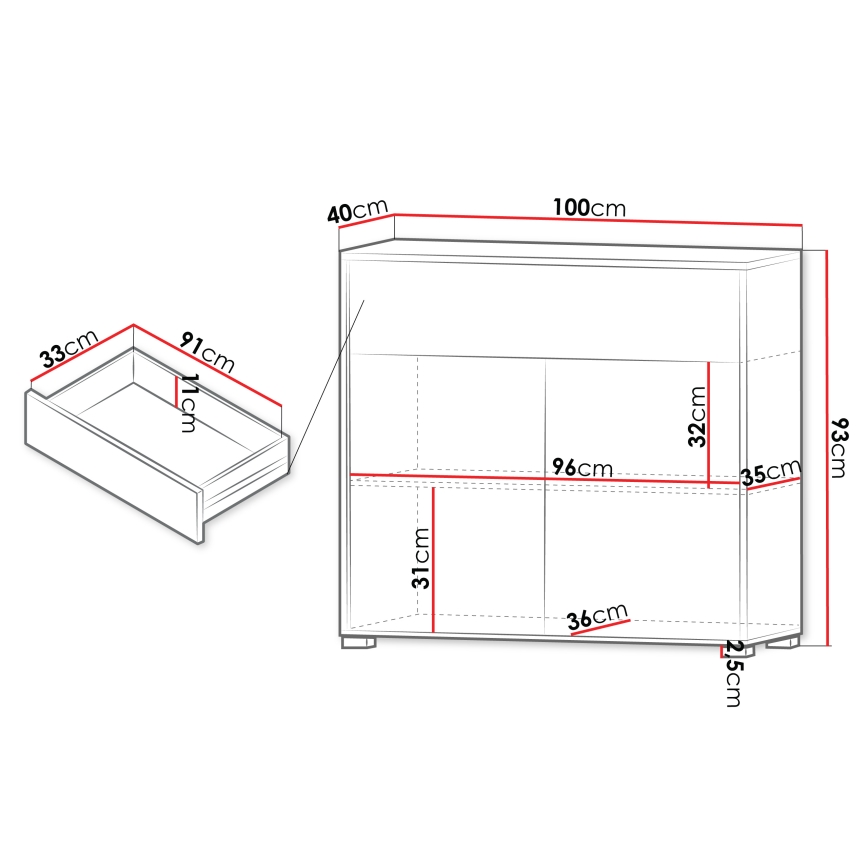 Kumode GESITA 93x100 cm, kašmīra krāsa