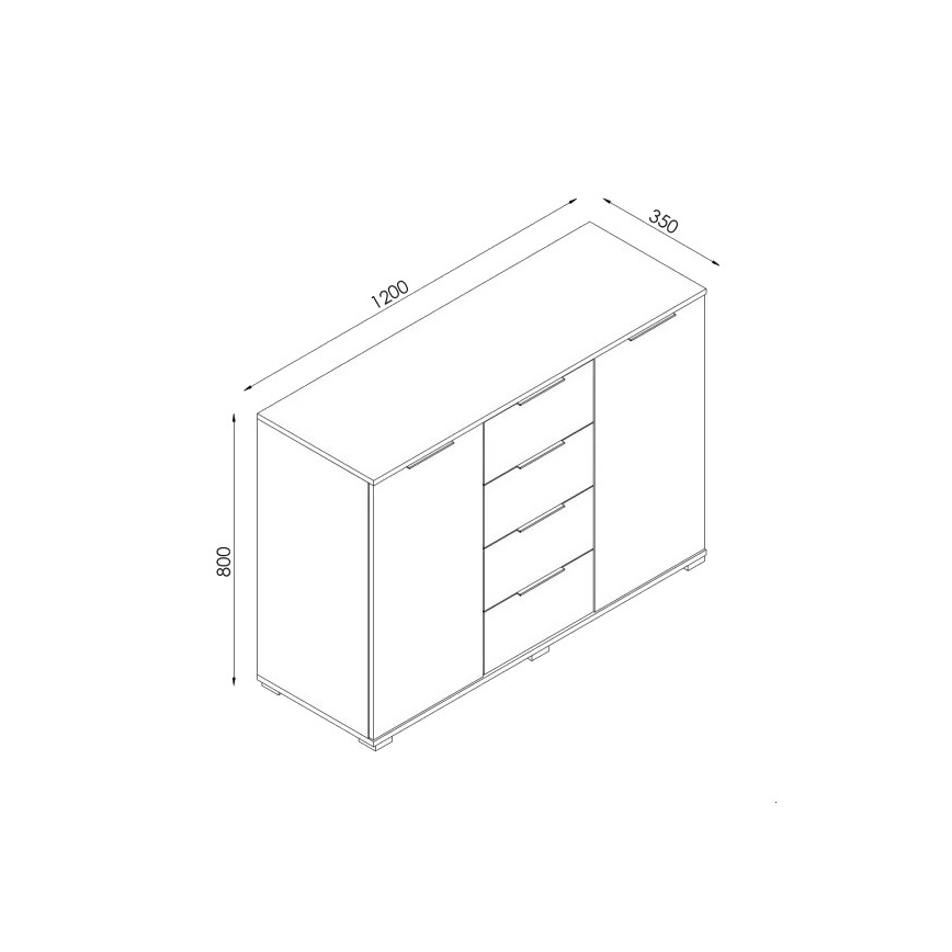 Kumode HOPE 120x78x35 sonoma ozols