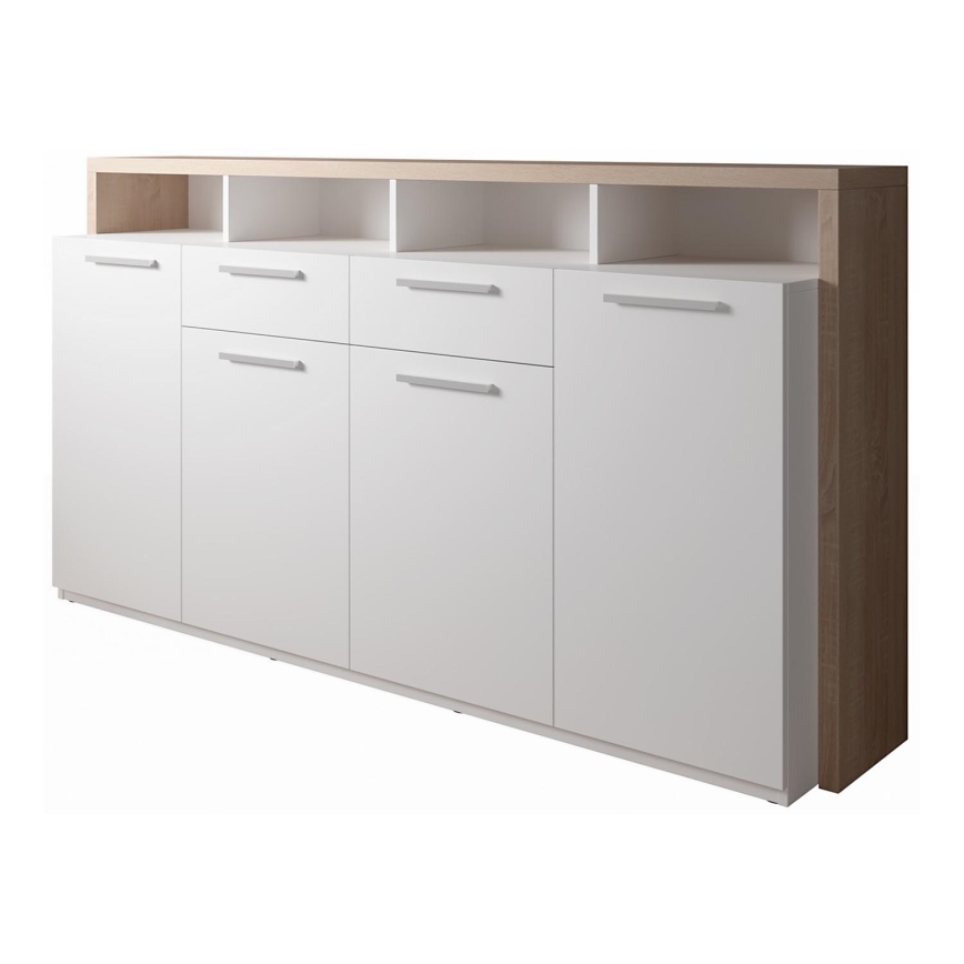 Kumode LEBY Sonoma ozols/balta