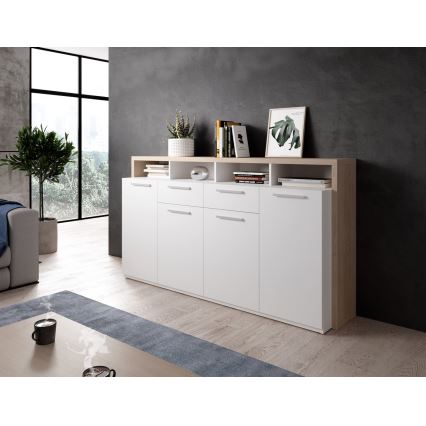 Kumode LEBY Sonoma ozols/balta