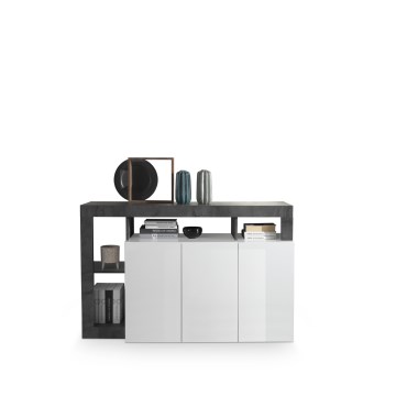 Kumode LENOR balta/antracīts