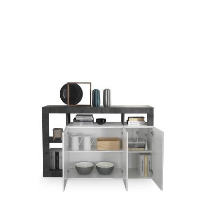 Kumode LENOR balta/antracīts