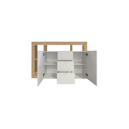 Kumode LENOR balta/brūna