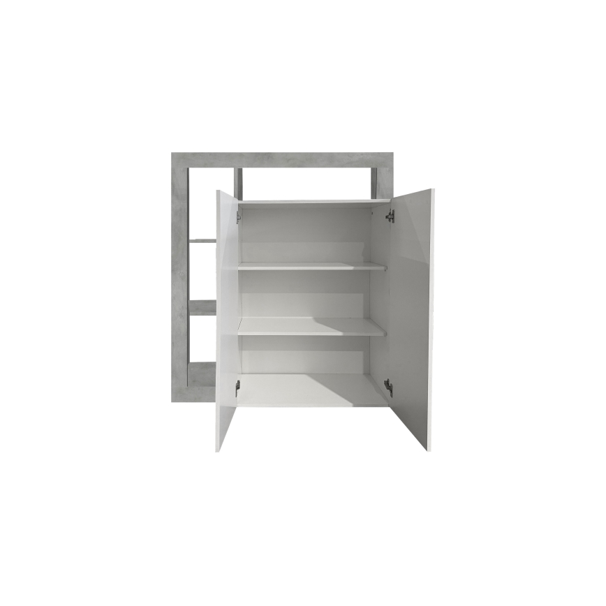 Kumode LENOR balta/pelēka betona